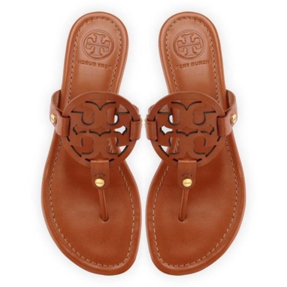 BROWN LEATHER TORY BURCH MILLER
